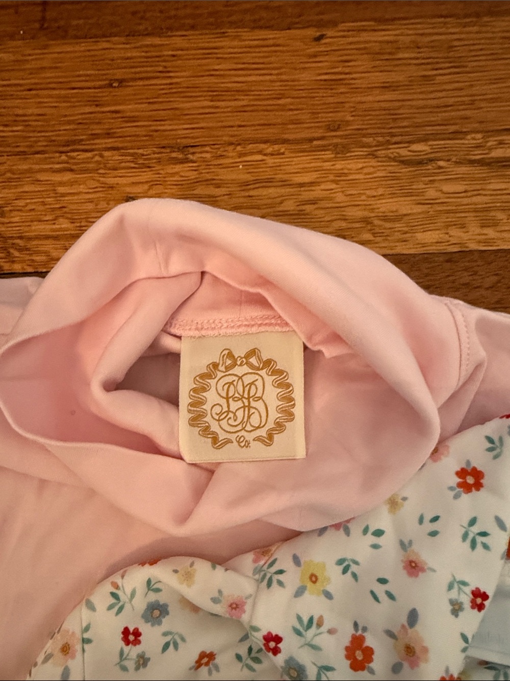 Little English & Beaufort Bonnet Co Girls' Pink & Floral Turtleneck Tee Trio - Picture 4 of 4